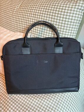 Calvin Klein Black Laptop Briefcase with Top Handles